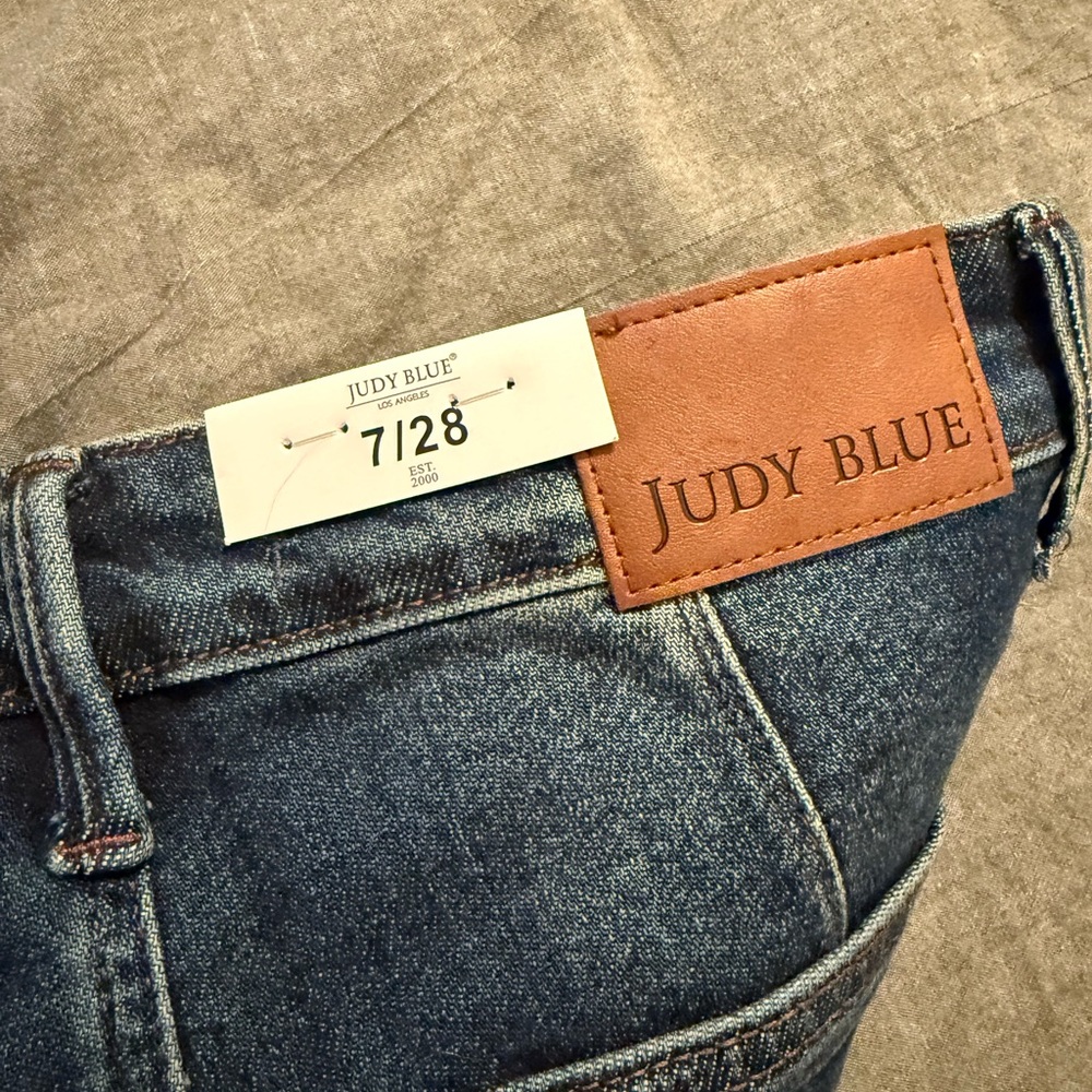 Judy Blue Classic Blue Denim with Leather Patch